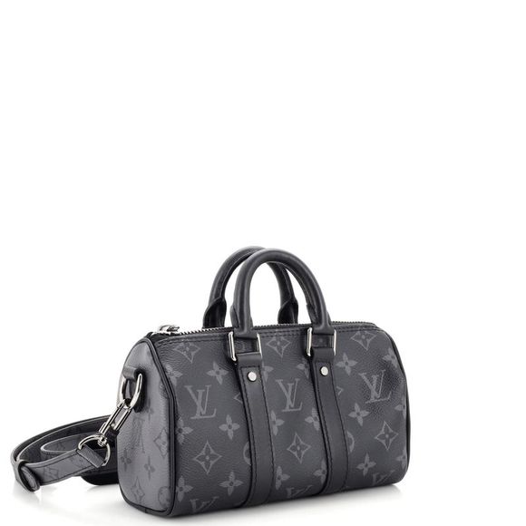 Louis Vuitton Keepall Bandouliere Bag Reverse Monogram Eclipse Canvas XS Black - Picture 2 of 7